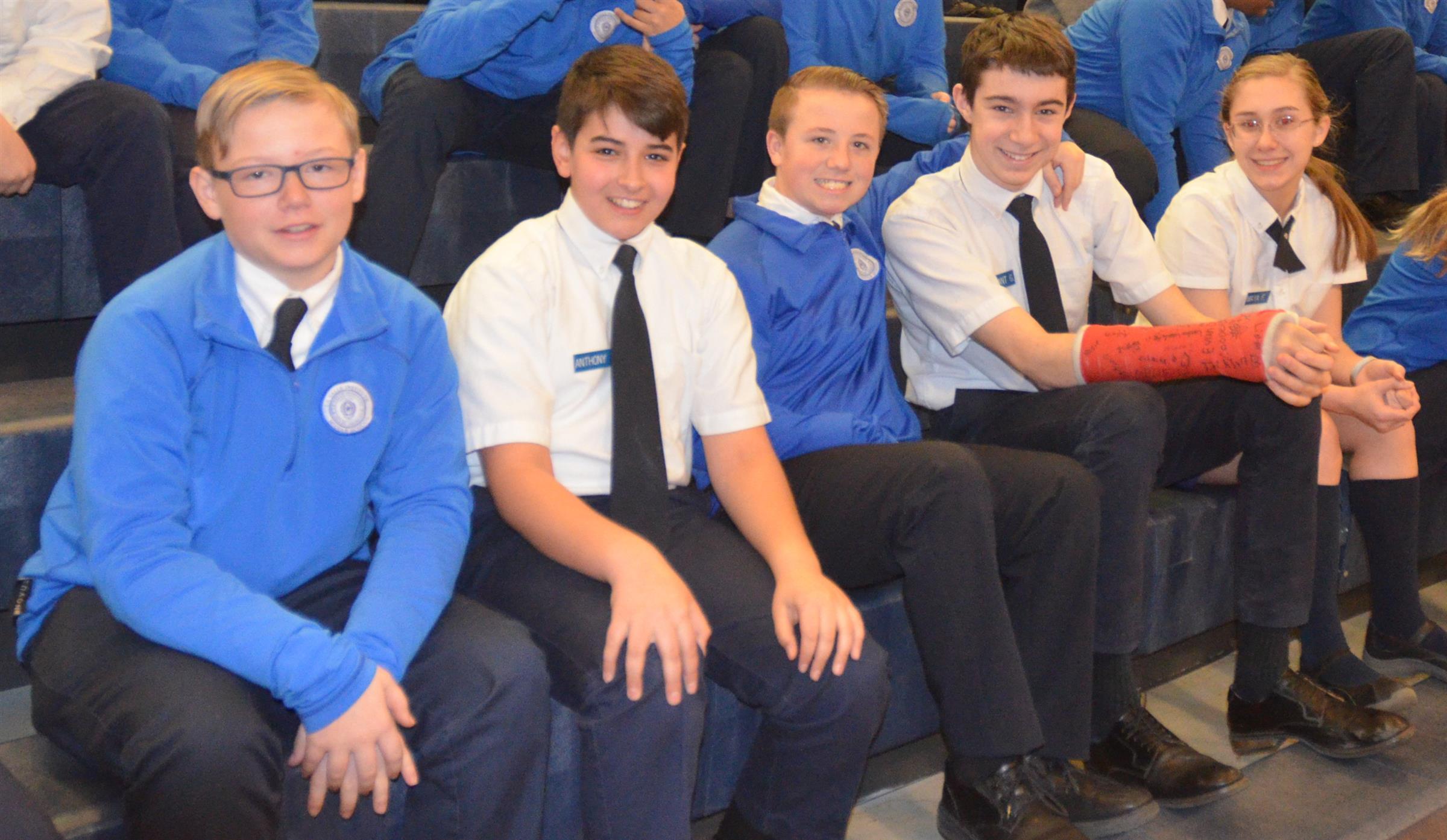 Students on the bleachers