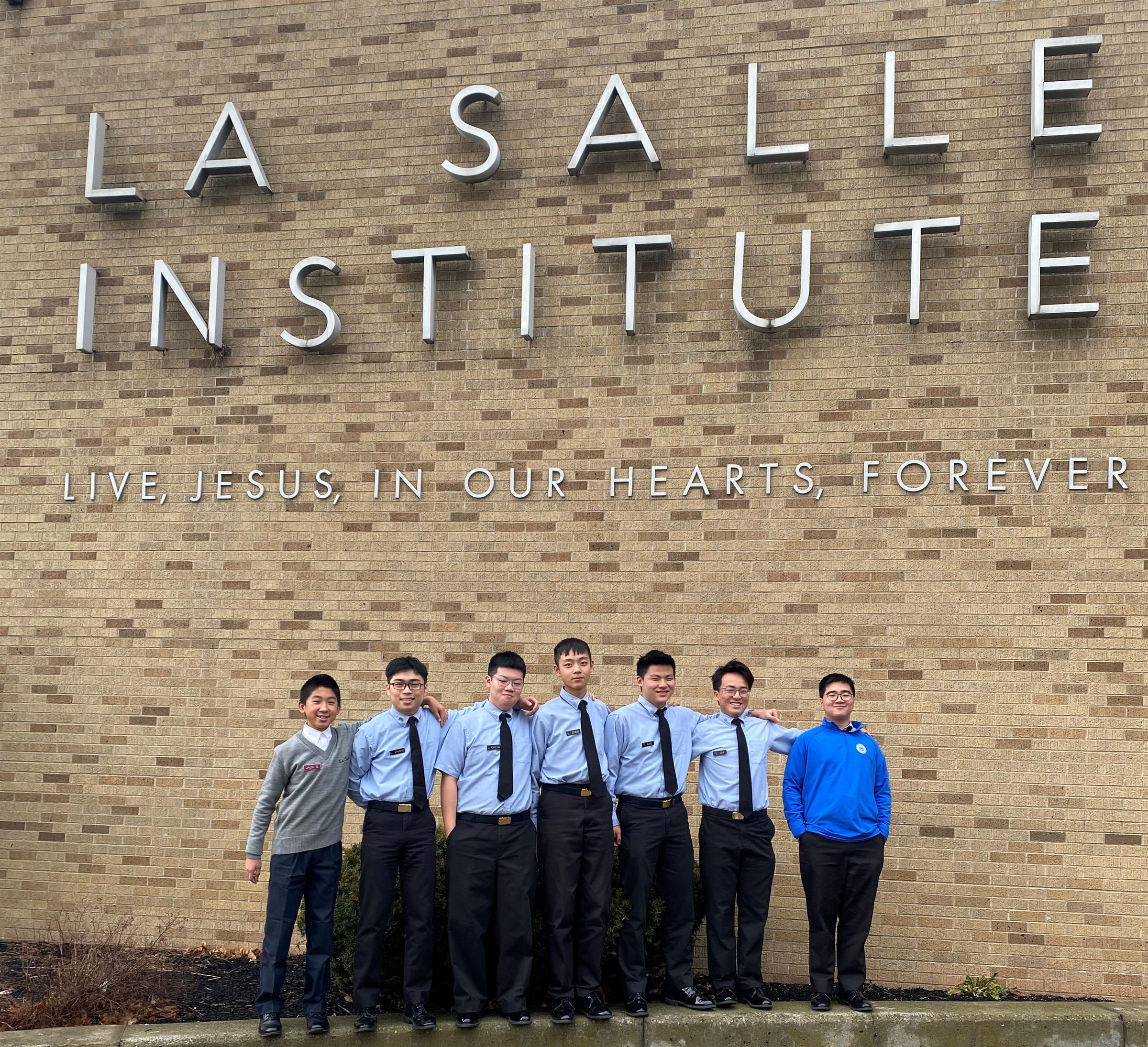 International Students in front of La Salle