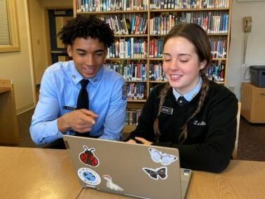 Students at a laptop