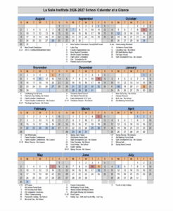 Year at a glance calendar link to pdf
