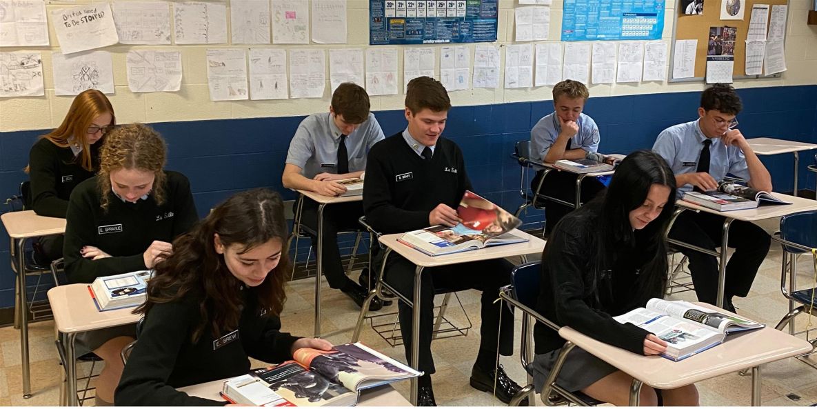Students studying in the classroom